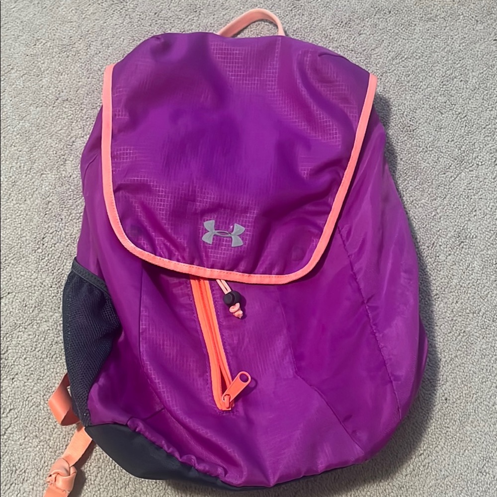 Under Armour Purple Backpack with Orange Trim
Back to School Back Pack